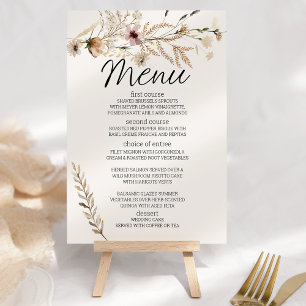 Vintage Botanical Tiny Floral Romantic Wedding Menu