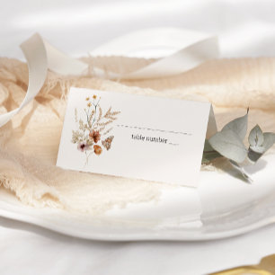 Vintage Botanical Tiny Floral Wedding Place Card