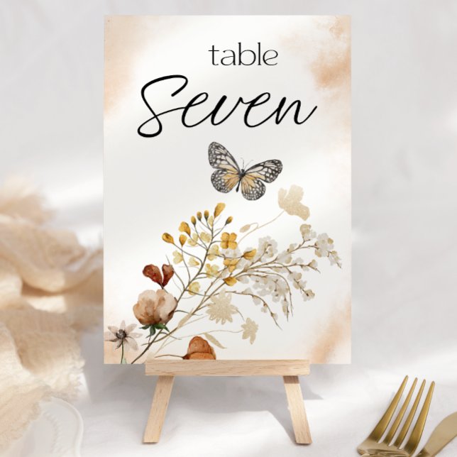 Vintage Botanical Tiny Floral Wedding Table Number (Creator Uploaded)