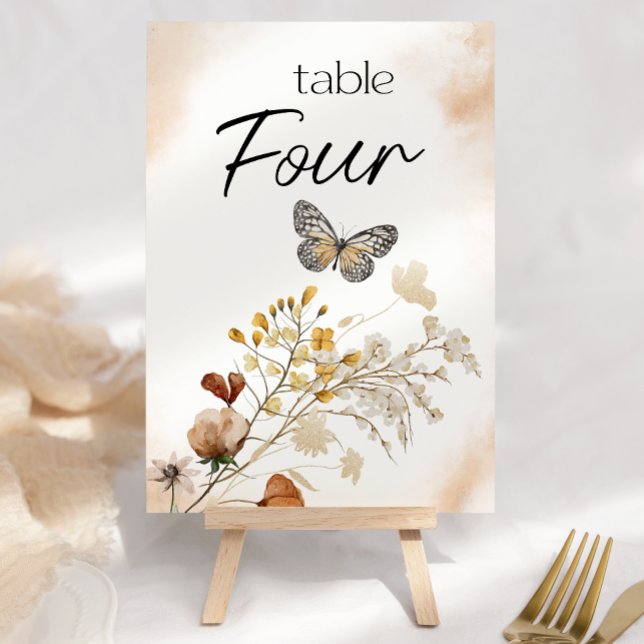 Vintage Botanical Tiny Floral Wedding Table Number (Creator Uploaded)