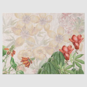 Vintage Botanical Tropical Flowers Tissue Paper