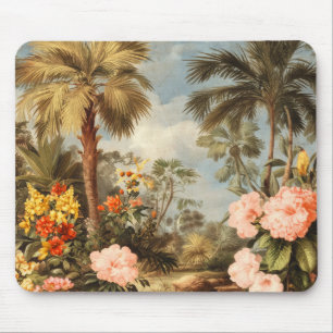 Vintage Botanical Tropical Palms Mouse Pad