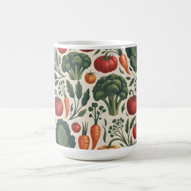 Vintage Botanical Vegetable Garden Pattern Coffee Mug (Center)