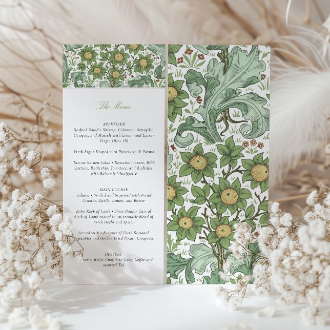 Vintage Botanical Wedding Menu Card (Creator Uploaded)