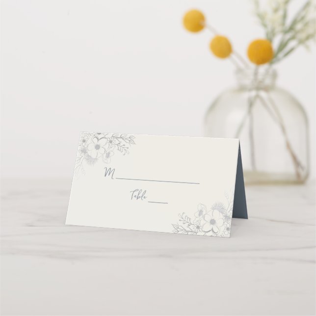 Vintage Botanical Wedding Place Card (Front)