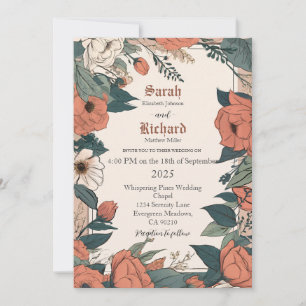Vintage Botanical Wedding Suite Invitation