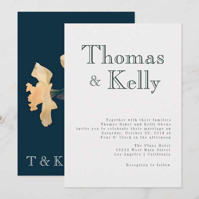 Vintage Botanical Wedding Suite Invitation (Front/Back)