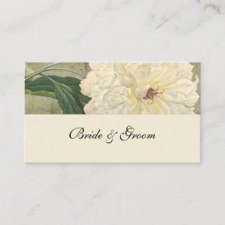 Vintage Botanical White Peony Place Cards