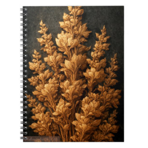Vintage Botanical Wood Carving Illustration Notebook