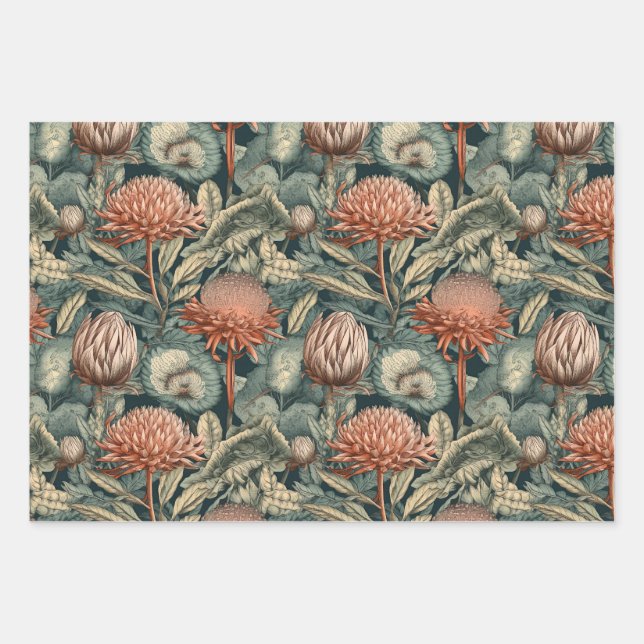 Vintage Botanicals II Wrapping Paper Sheets (Front)