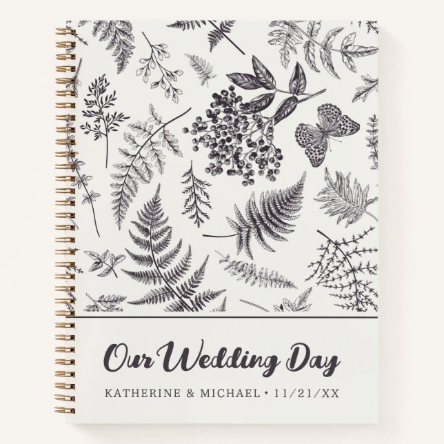 Vintage Botany & Butterfly | Our Wedding Day Notebook (Front)