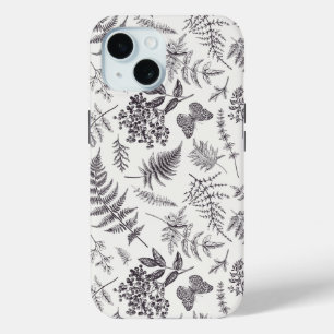 Vintage Botany & Butterfly Pattern iPhone 15 Case