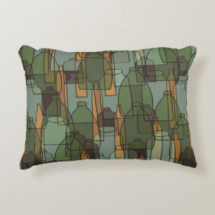 Vintage bottles,jars and glasses pattern decorative cushion