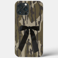 Vintage Bottomland Camo Cute Black Bow Camo