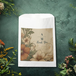 Vintage Bougainvillea Art Nouveau Wedding Favour Bag