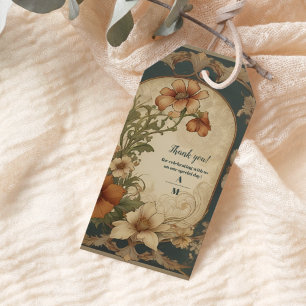 Vintage Bougainvillea Art Nouveau Wedding Gift Tags