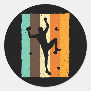 Vintage Bouldering Design For Men Women Kids Rock Classic Round Sticker
