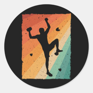 Vintage Bouldering Design For Men Women Kids Rock Classic Round Sticker