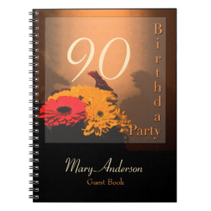 Vintage Bouquet 90th Birthday Party V GuestBook Notebook