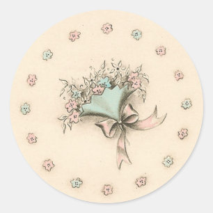 Vintage Bouquet Classic Round Sticker