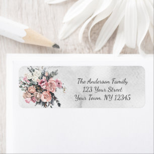 Vintage Bouquet Rose Return Address Label