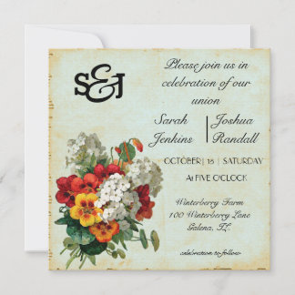 Vintage Bouquet Wildflower Invitation