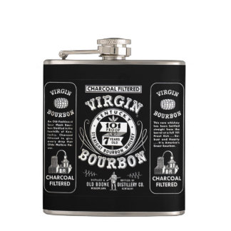 Vintage Bourbon Label Hip Flask