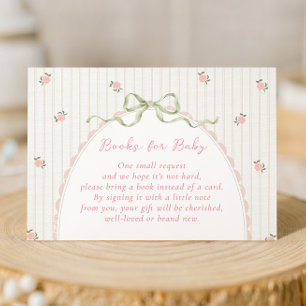 Vintage Bow Books for Baby Enclosure Card