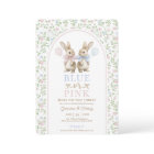 Vintage Bow Bunny Blue or Pink Gender Reveal