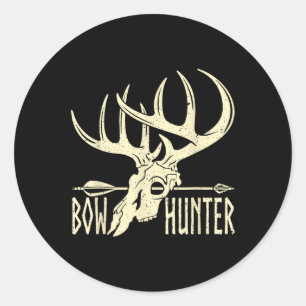 Vintage Bow Hunter American Deer Hunting Archery Classic Round Sticker