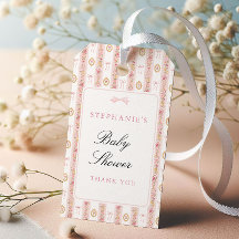 Vintage Bow Pink Floral Baby Shower