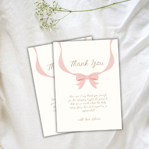 Vintage Bow Ribbon Baby Shower Thank You Card