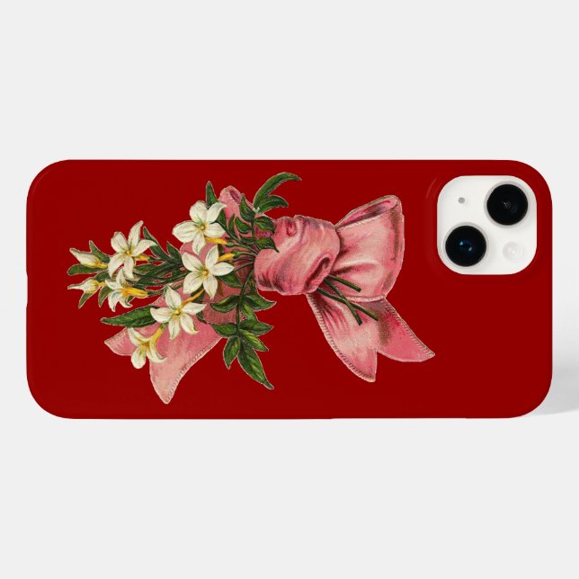 Vintage Bowed Floral Case-Mate iPhone Case (Back (Horizontal))