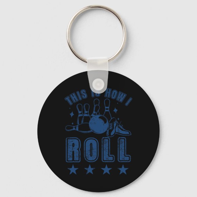 Vintage Bowling Bowler  Key Ring (Front)