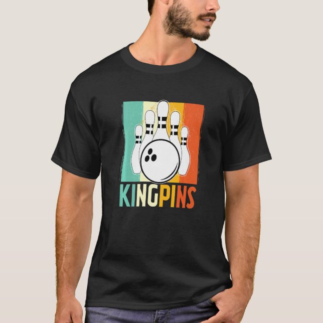 Vintage Bowling Bowler  KingPins T-Shirt (Front)