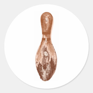 Vintage Bowling Pin Classic Round Sticker