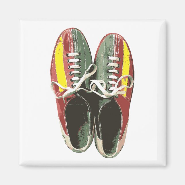 Vintage Bowling Shoes Retro Bowling Shoe Magnet (Front)