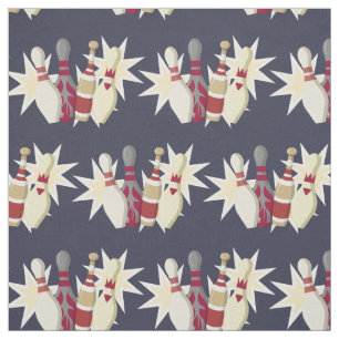 Vintage Bowling Themed Fabric