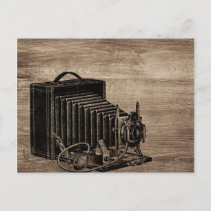 Vintage Box Camera Silhouette Postcard