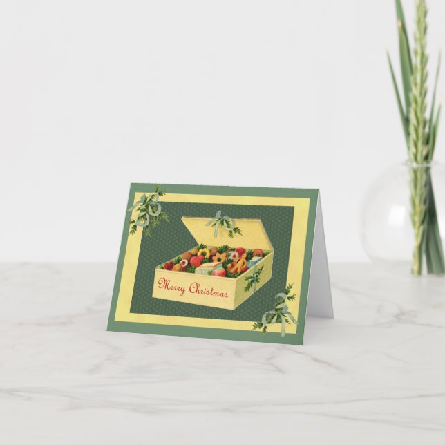 Vintage Box of Christmas Cookies Notecard (Front)