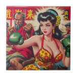 Vintage Boxe Girl Ceramic Tile<br><div class="desc">Vintage Boxe Girl</div>