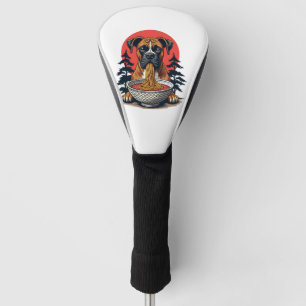Vintage Boxer Dog Eating Ramen Japanese Sunset Ill Golf Head Cover