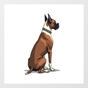 Vintage Boxer Dog From Behind Illustration Brown W