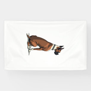 Vintage Boxer Dog From Behind Illustration Brown W Banner