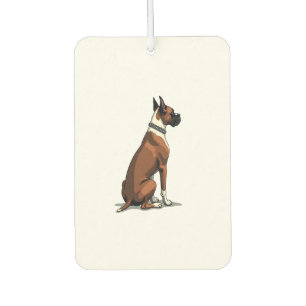 Vintage Boxer Dog From Behind Illustration Brown W Car Air Freshener
