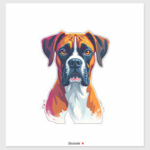 Vintage Boxer Dog Portrait Color Splash Pop Art Il