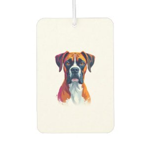 Vintage Boxer Dog Portrait Color Splash Pop Art Il Car Air Freshener
