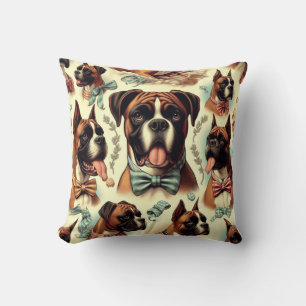 Vintage Boxer Dog Seamless Cushion