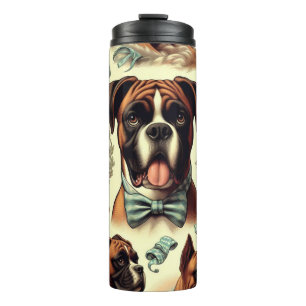 Vintage Boxer Dog Seamless Thermal Tumbler