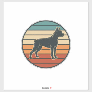Vintage Boxer Dog Sunset Engraving Vector Design_1